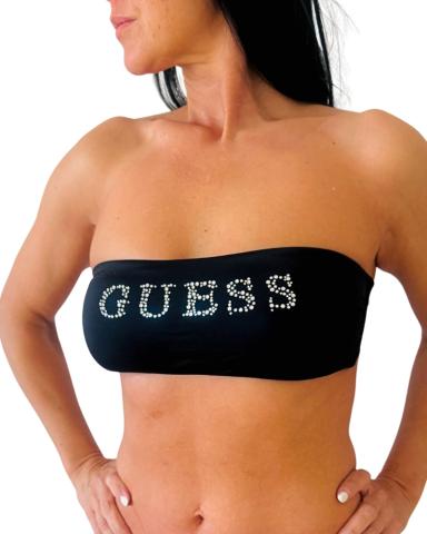 Dámská plavková bandeau podprsenka GUESS E6GJ45 Violet černá