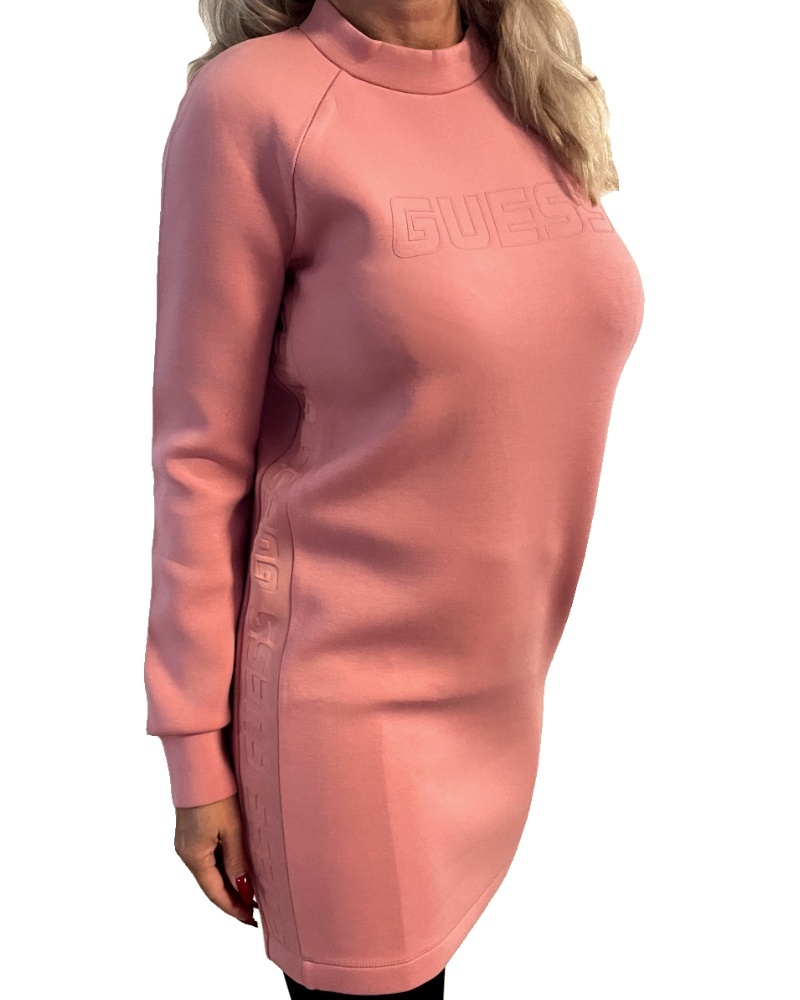 Dámské mikinové šaty Guess V3RK01 K7UW2 scuba růžové