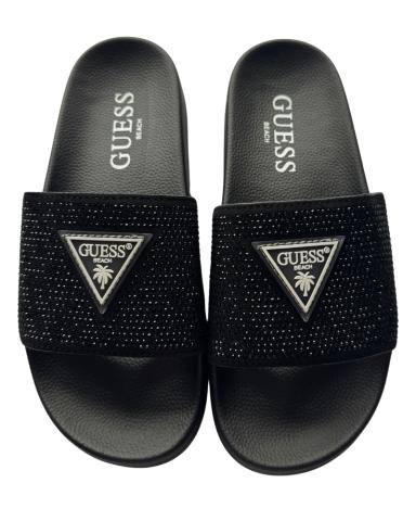 Dámské nazouváky Guess Rhinestone E6GZ16 černé