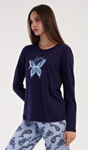 Dámské pyžamo dlouhé Vinetta Secret Motýl