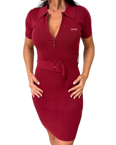 Dámské šaty GUESS Laurene V6RK08 vínové