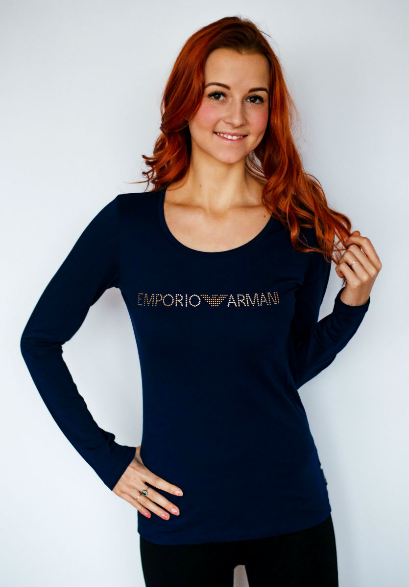 Dámské tričko Emporio Armani 163378 8A263 tmavě modré