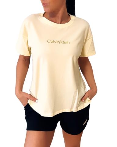 Dámské triko Calvin Klein QS7593100 RELAXED TEE žluté