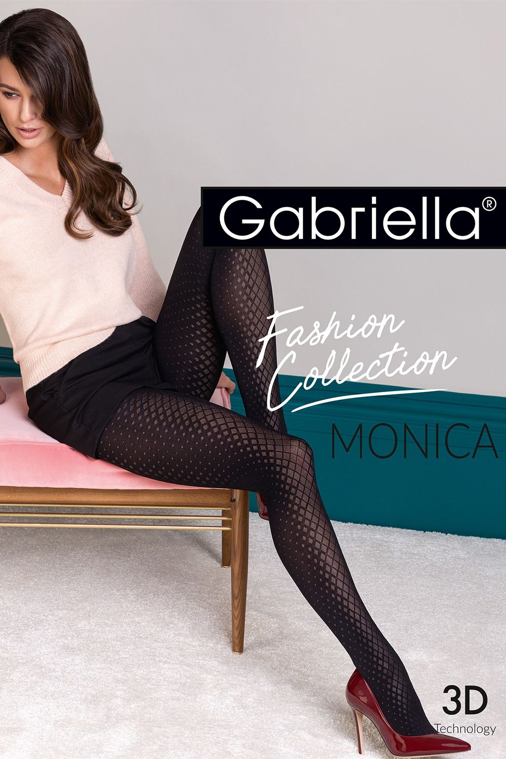 Dámské vzorované punčochové kalhoty Gabriella MONICA 3D