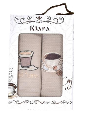 Dárková sada utěrek Kiara Cafe Latte béžová