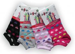 Dětské kotníkové ponožky Design Socks - barevné srdíčka