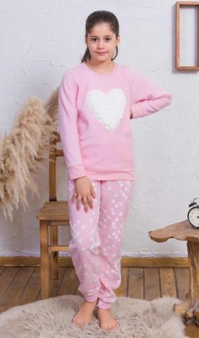 Dětské pyžamo teplé Vienetta Secret Srdce