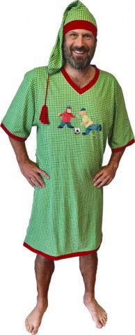 Pánská noční košile Pat a Mat Fotbalista zelený