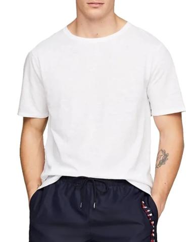 Pánské triko Tommy Hilfiger UM0UM03226 bílé lněné