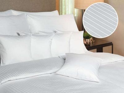 Povlečení atlas grádl Polycotton bílý pruh 220x200, 2x 70x90 cm