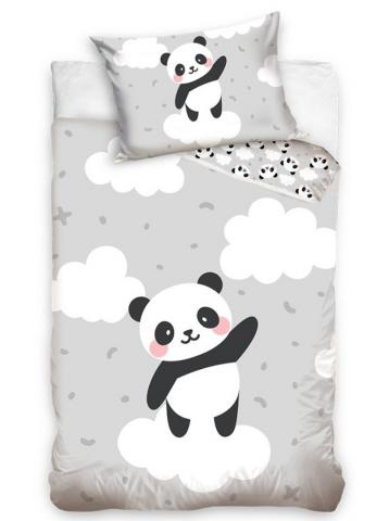 Povlečení bavlna do postýlky Panda na obláčku