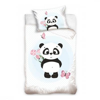 Povlečení bavlna do postýlky Roztomilá Panda 100x135, 40x60 cm