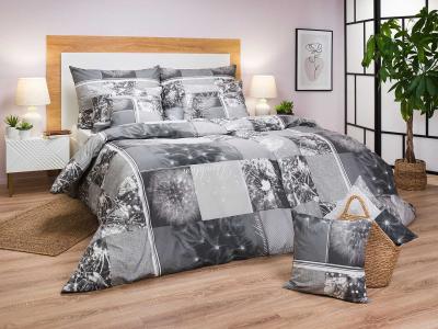 Povlečení bavlna Pampelišky 3D šedé 140x200, 70x90 cm