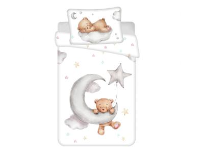 Povlečení do postýlky Medvídek Moon baby 100x135, 40x60 cm